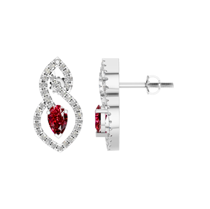 Hot Selling Pear-Shaped Lab Grown Diamond Ruby Diamond <b>Infinity</b> <b>Earring</b> 950 Platinum Bulk Buy for Wedding Party Fine Jewelry IGI - Product Image 2