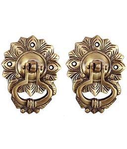 Poignée de porte en laiton antique de designer, vintage, artisanale, quincaillerie d'entrée - Product Image 5