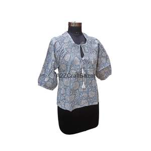 Vestido Midi holgado con estampado de bloques florales de algodón 100%, cintura Natural, ropa informal, decoración con botones, transpirable y sostenible - Product Image 2