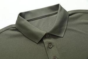 Chemise polo à manches longues décontractée pour homme, chemise polo à séchage rapide avec motif uni - Product Image 3