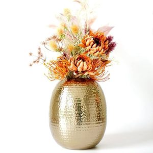 Florero de mesa antideslizante, florero de diseño Floral de latón macizo hecho a mano de estilo bohemio para centro de mesa hecho en La India - Product Image 4
