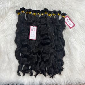 ที่ขายดีที่สุดธรรมชาติหยัก # 1B I-Tip เคราตินเคล็ดลับ Microlink นามสกุลผมมนุษย์ธรรมชาติไม่พันกันไม่ไหล - Product Image 5