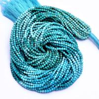 Turquoise bleue naturelle 3mm Micro perles ombragées à facettes 3mm perles de pierres précieuses Turquoise en vrac pour la fabrication de bijoux et de bracelets en vrac