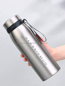 Botella de agua de acero inoxidable de doble pared, termo aislado, termo al vacío, gimnasio, deporte, termos portátiles, Asa de botella - Product Image 4