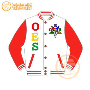 Customized Order Eastern <b>Star</b> Cotton Fleece Embroidered Varsity <b>Jacket</b> OES Breathable Quick Dry Zipper Closure Women <b>Jackets</b> - Product Image 2