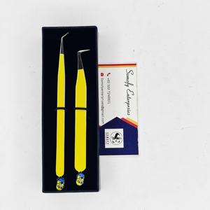 Pinzas para Extensión de Pestañas Minion Bottom Design Somofy Enterprises, Acero Inoxidable, Duraderas, Precisión, Volumen, 10 mm - Product Image 1