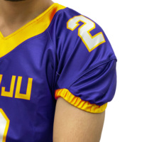 Ensemble de tenue d'entraînement de football américain personnalisé de qualité supérieure pour adultes, maillots à manches courtes imprimés numériquement pour hommes