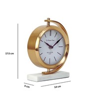 Horloge de bureau Art Déco en métal plaqué or, à piles, mouvement à quartz, fonctions de projection, fonction snooze, affichage de la minuterie pour le bureau