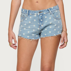 Venta al por mayor de pantalones cortos de cintura alta cómodo 100% algodón mezclado pantalones cortos de mujer ligero casual cintura pantalones cortos para las mujeres - Product Image 1