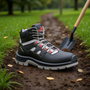 Bottes de sécurité Cross, taille 42 W.11, noir/gris/rouge, S3S FO SR EN ISO 20345:2022, gants de jardinage et équipement de protection - Product Image 3