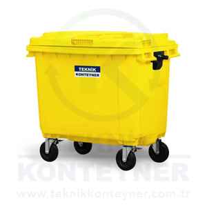 Fabricante turco de lujo de primera calidad 660 LT contenedor de residuos de plástico amarillo mejor producto de Venta caliente para basura al aire libre - Product Image 3