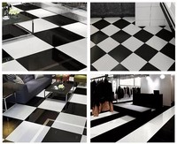 Carreaux de sol en marbre de porcelaine noire, prix Super noir, carreaux de porcelaine polie 60x60cm