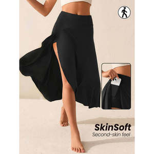 Women's Sandy <b>Skirt</b> with Pocket Detail and <b>Leggings</b>, 36302 - Black - Product Image 5