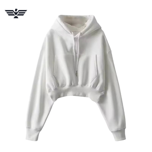 Sudadera con capucha de invierno de Color personalizado para mujer, superventas de 2025, estilo callejero, diseño de punto, ropa de invierno de moda corta larga - Product Image 6