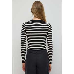 Suéter Casual de Punto a Rayas con Cuello Polo - Product Image 5