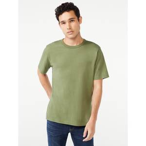 Beige 300g Camiseta de manga corta de algodón pesado Verano Cuello redondo Camisa suelta y base para hombres Mujeres Camiseta básica - Product Image 5