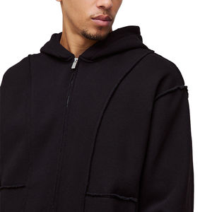Mens Streetwear Blank <b>Hoodies</b> With Zipper <b>Cropped</b> Custom Design <b>Zip</b> <b>up</b> Pullover <b>Hoodies</b> Drop Shoulder <b>Hoodies</b> - Product Image 3