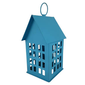 Style de lanterne en forme de maison nouveauté cadre en métal lanterne en blanc et cuivre vente chaude décoration de maison personnalisée à la main - Product Image 4