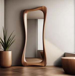 Marco de espejo de pared de madera de estilo rústico al por mayor detalles antiguos hechos a mano para uso decorativo en el hogar acogedor - Product Image 4