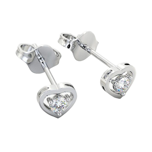 Pendientes de tuerca de diseño español a la moda, joyería fina de oro blanco de 14K, diamantes cultivados para mujer - Product Image 1