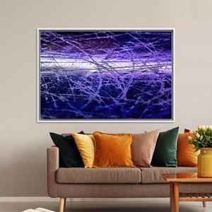 Art mural abstrait en verre violet : œuvre d'art moderne imprimée sur toile, toile encadrée blanche - Product Image 1