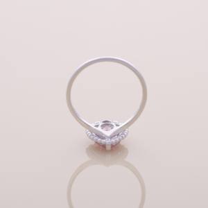 Anillo de Diamante Rosa Cultivado en Laboratorio de 1.5ct con Halo de Perlas, Joyería de Oro Amarillo, Blanco y Rosa de 9K - Product Image 5