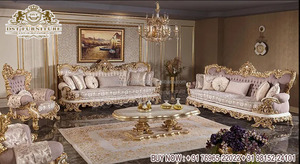 Conjunto de sofás de estilo francés tallados a mano para sala de estar, conjunto de sofás clásicos de 7 plazas para el hogar, estilo europeo - Product Image 5
