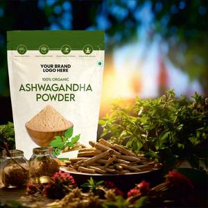 100% polvo de Ashwagandha orgánico, suplemento diario certificado GMP para aliviar el estrés, mejora energética, extracto de planta de vacío salvaje - Product Image 2