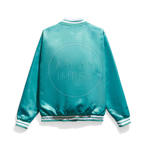 Meilleure qualité du fabricant pakistanais conception personnalisée vestes en satin pour hommes Style Letterman tissu matériel pas cher prix brut direct - Product Image 2