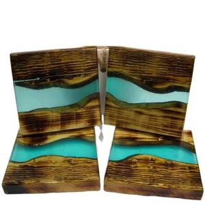 Best New Design Handmade Wooden Coaster Quality Handicrafts <b>Epoxy</b> <b>Resin</b> Acacia Wood Tea and Drink <b>Table</b> Mat - Product Image 1