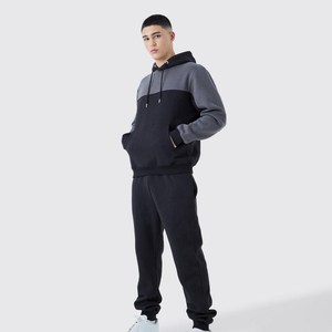 Men's Heavyweight Breathable Winter Tracksuit Set Quick Dry Cotton with Customized Design and Hooded Collar Screen Printed - Product Image 1