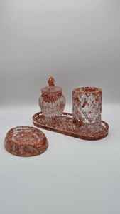 Nuevo juego de baño de resina transparente personalizado de alta calidad, juego de baño Circular cuadrado interior incrustado de lámina - Product Image 4