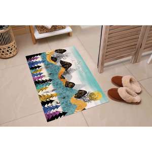 Alfombra Estampada con Diseño de Bosque Abstracto - Fácil de Limpiar, Diseño de Ciervos, Alfombra Suave No Tejida - Product Image 5