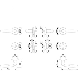 Ensemble de rosettes en laiton Verona M151/42KV/42KVS F71 rond SK/OL DIN Gauche/Droite D/D HOPPE Organisateur mural pour courrier et clés - Product Image 3