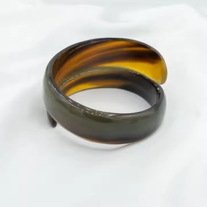 Bracelet en corne naturelle fait à la main couleur bracelet jonc indien corne meilleur design bijoux par artisanat croissant - Product Image 5