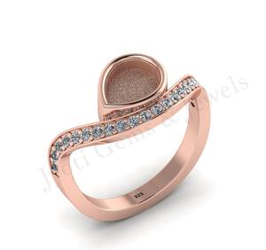 Haute qualité 925 argent Sterling poire 4mm Semi montage crémation bijoux personnalisé à la mode cadeau de noël pour les femmes en gros - Product Image 3