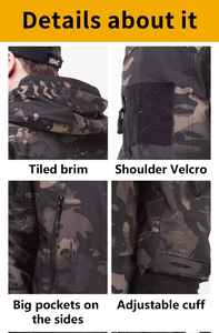 ODM veste coupe-vent en polyester softshell pour hommes manteau de sport à capuche léger pour la randonnée en plein air et la course à pied - Product Image 3