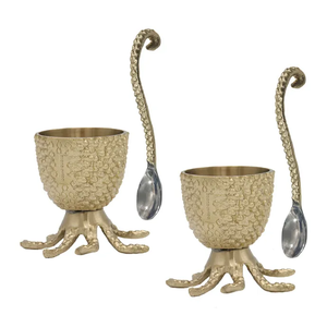 Diseño moderno artesanía latón huevo taza 4 espejo pulido desayuno Últimas piezas nueva Alta Calidad latón huevo taza - Product Image 6