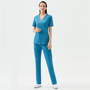 2025 diseño único transpirable suave tejido médico Scrub uniformes de enfermera cómoda ropa de Hospital hecha de Spandex de alta calidad - Product Image 2
