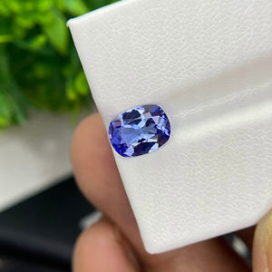 Vente en gros de pierres précieuses bleues de taille coussin en tanzanite naturelle de 8x6mm traitées thermiquement pour la fabrication de bijoux pierres précieuses en vrac - Product Image 5