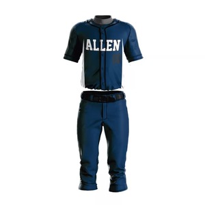 Uniforme de maillot de baseball en polyester fait sur mesure de style le plus récent coupe régulière simple et uniformes de baseball à coutures de qualité supérieure - Product Image 4