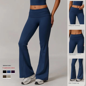 Leggings de Yoga Personalizados con Logotipo, Cintura Alta Elástica, Secado Rápido, Sin Costuras, Levanta Glúteos, Pierna Ancha, Acampanados, para Mujer, Gimnasio, Deportes - Product Image 2