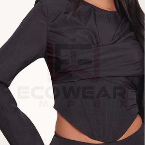 Último diseño de blusa para mujer, blusa floral para fiesta, blusa de color sólido para mujer - Product Image 4