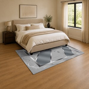 <b>RUGS</b> DEPOT LXDP-0004 Wholesale Grey Silver Contemporary Abstract Digital Printed Machine Washable Chenille Area <b>Rug</b> <b>Non</b> <b>Slip</b> - Product Image 3