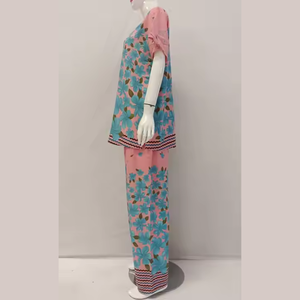 Ensemble de pyjama en rayonne confortable pour femmes vêtements de nuit d'été à manches courtes pour femmes de grande taille - Product Image 6