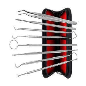 Étui en cuir emballage Kit de nettoyage dentaire acier Offre Spéciale hygiène buccale matériau composite ensemble dentaire instruments chirurgicaux - Product Image 1