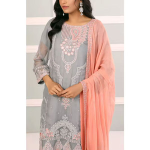 Nuevas llegadas estilista colección bordado pakistaní Shalwar Kameez señoras fiesta desgaste Salwar traje venta al por mayor étnico indio - Product Image 4