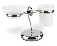 Porte-brosse à dents en acier, support pour dentifrice, organisateur, porte-brosse blanc, mug, toucher doux, montage mural, argenté