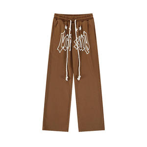 Pantalon de survêtement en molleton personnalisé pour hommes French Terry Baggy empilé pantalon de survêtement évasé pour hommes - Product Image 2