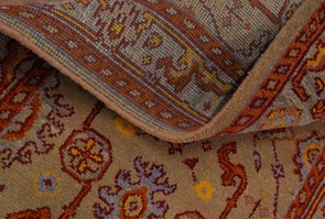 Tapis en laine turc noué à la main Oushak personnalisable belle teinture végétale avec motif abstrait pour chambre ou salon - Product Image 5